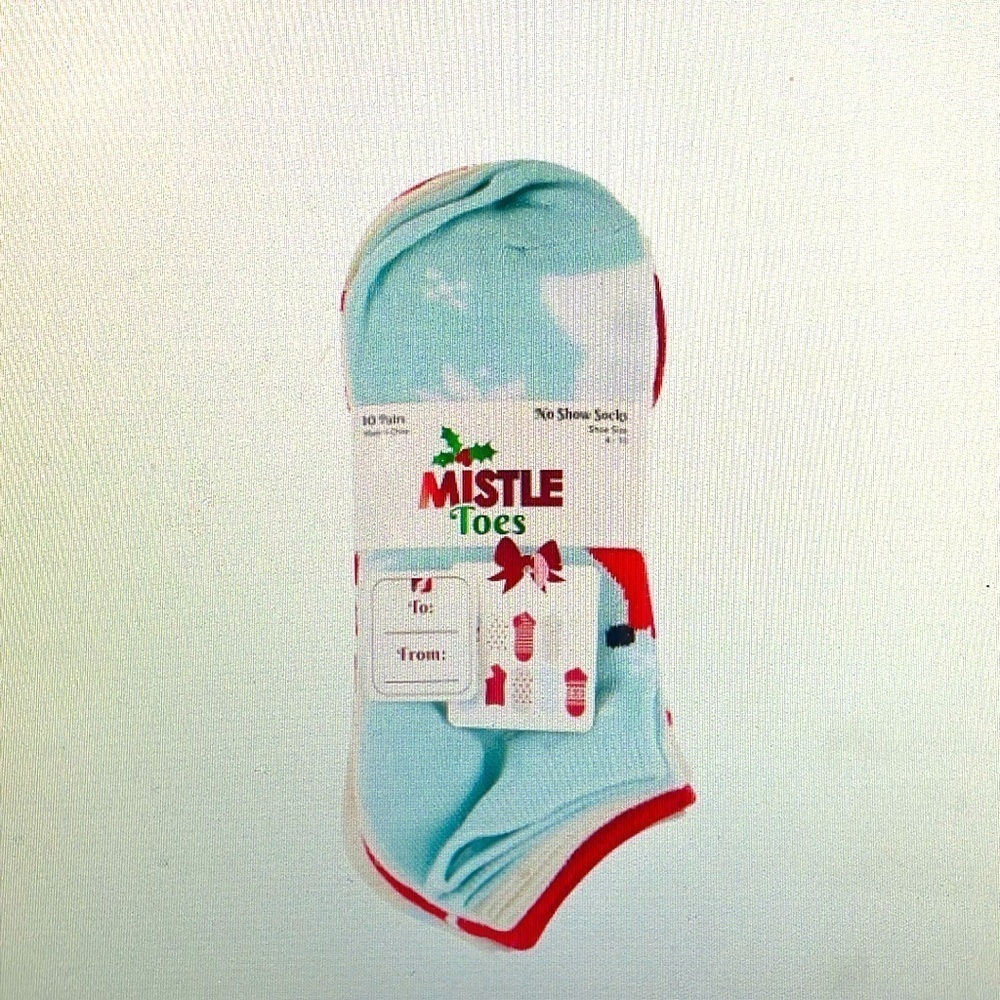 Mistletoe Christmas Snowflakes Crew 10 Pairs